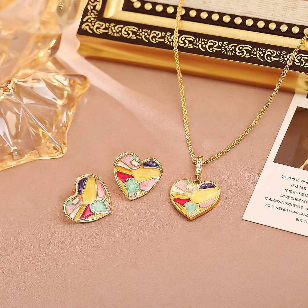 Bijou Cœur Doré Élégant – Collier ou Boucles