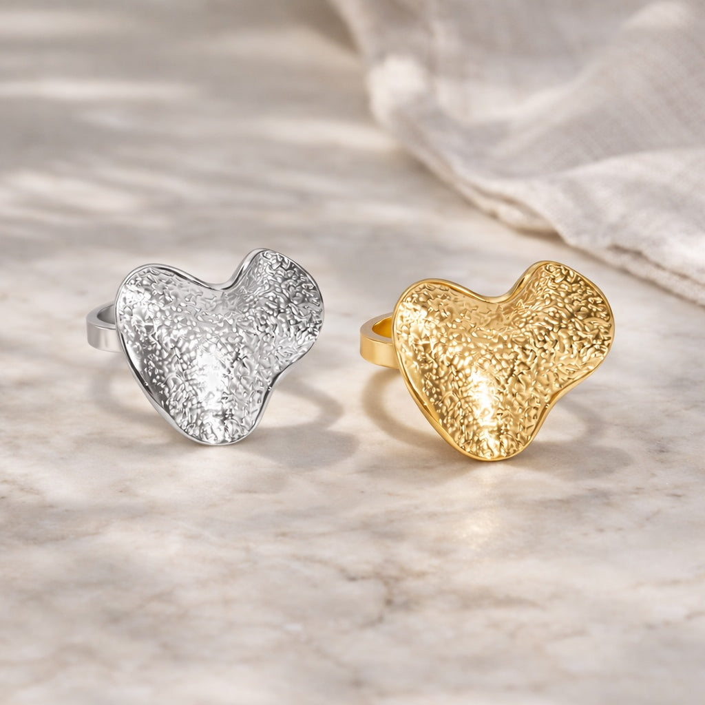 Bague Cœur Martelé