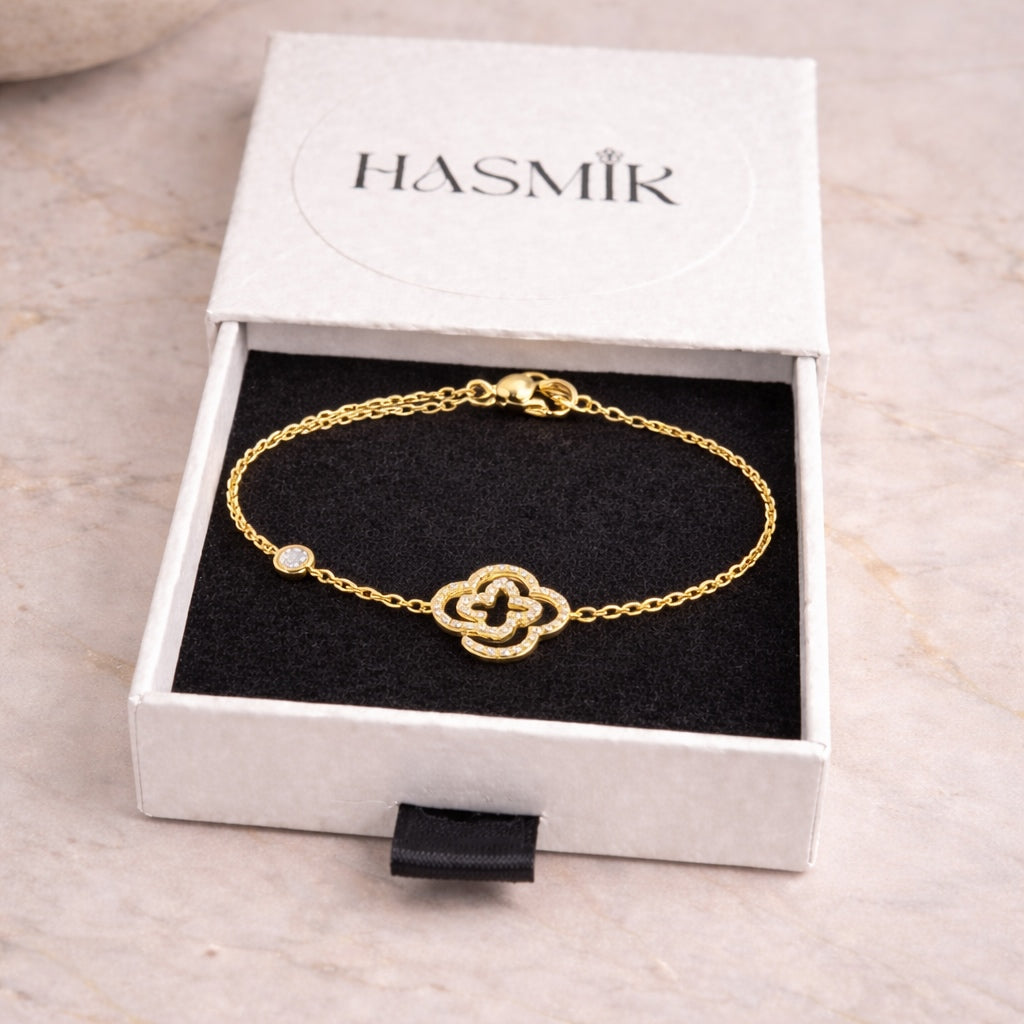 Bracelet Trèfle Zircons
