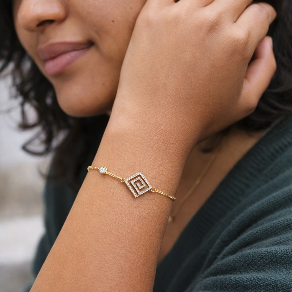 Bracelet Éclat Zircon Géométrique