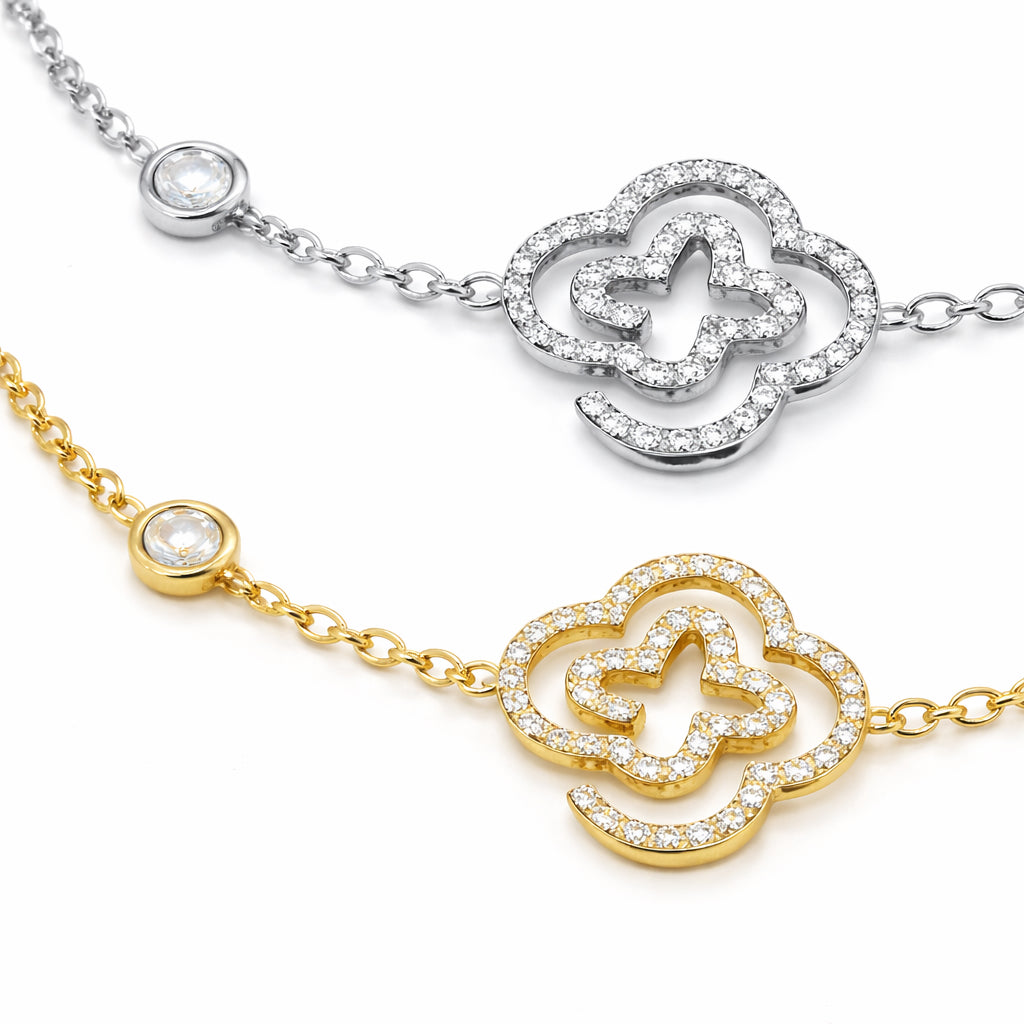 Bracelet Trèfle Zircons