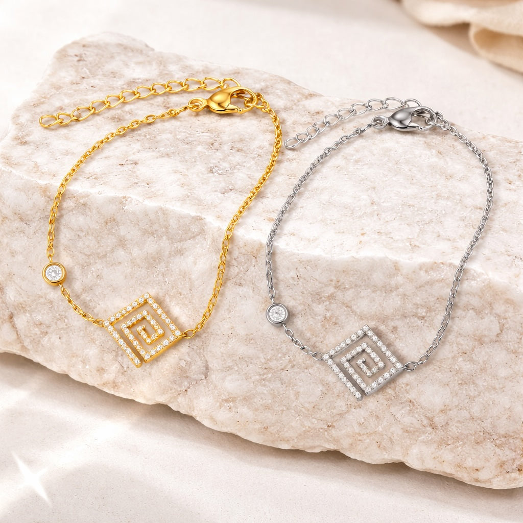Bracelet Éclat Zircon Géométrique
