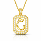 Collier Doré Initiale Plaque Carrée Personnalisée