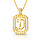 Collier Doré Initiale Plaque Carrée Personnalisée