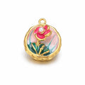 Pendentif Rose Émaillée (sans chaîne)