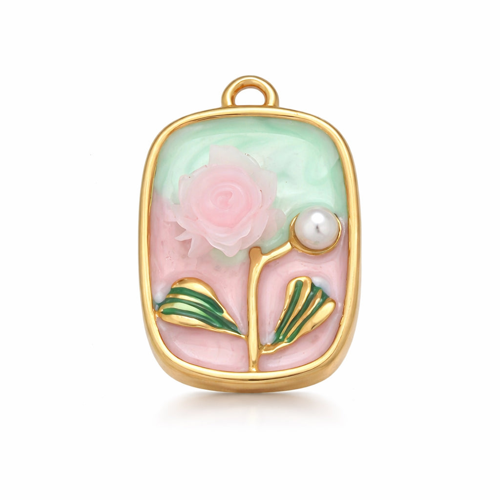 Pendentif Fleur Émaillée