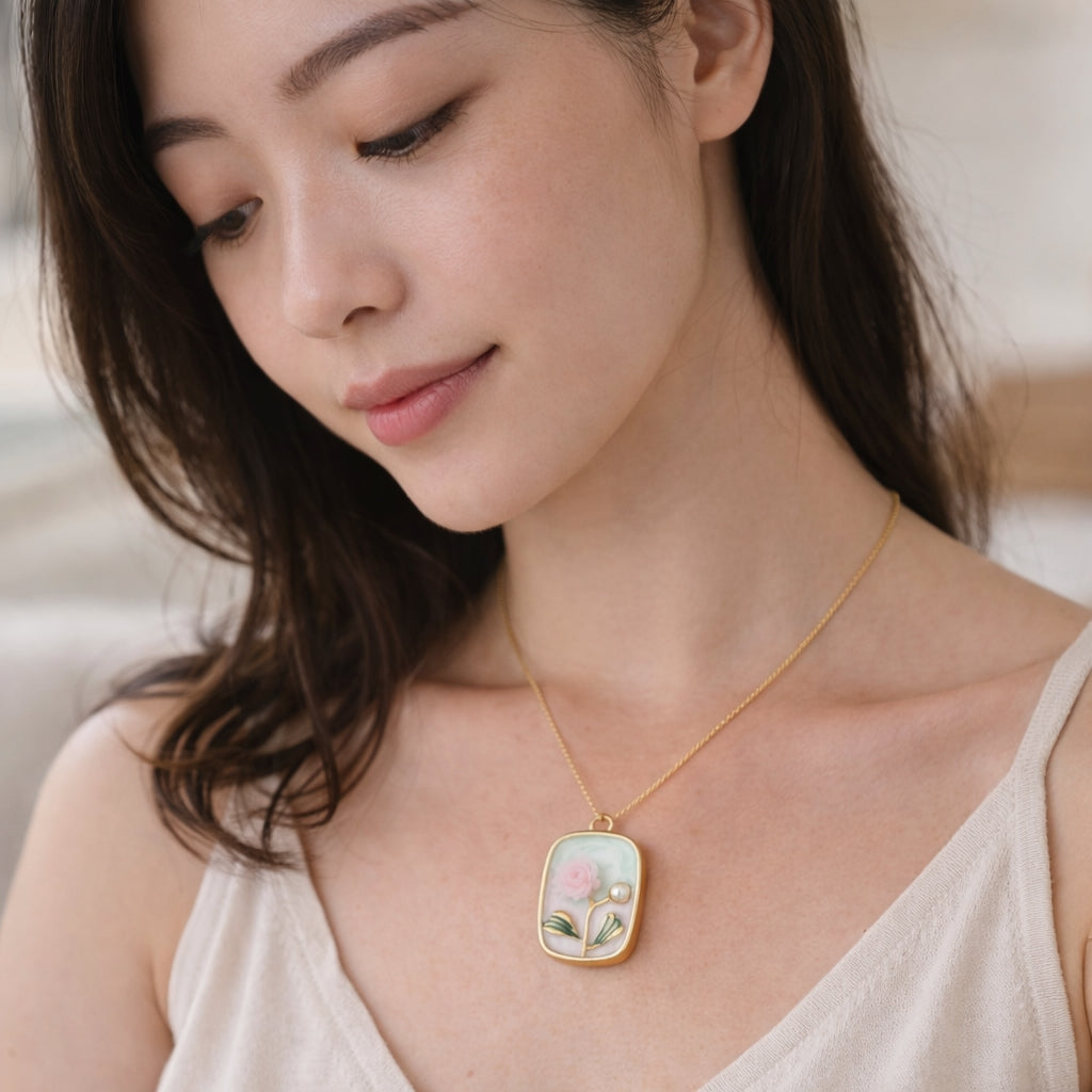 Pendentif Fleur Émaillée
