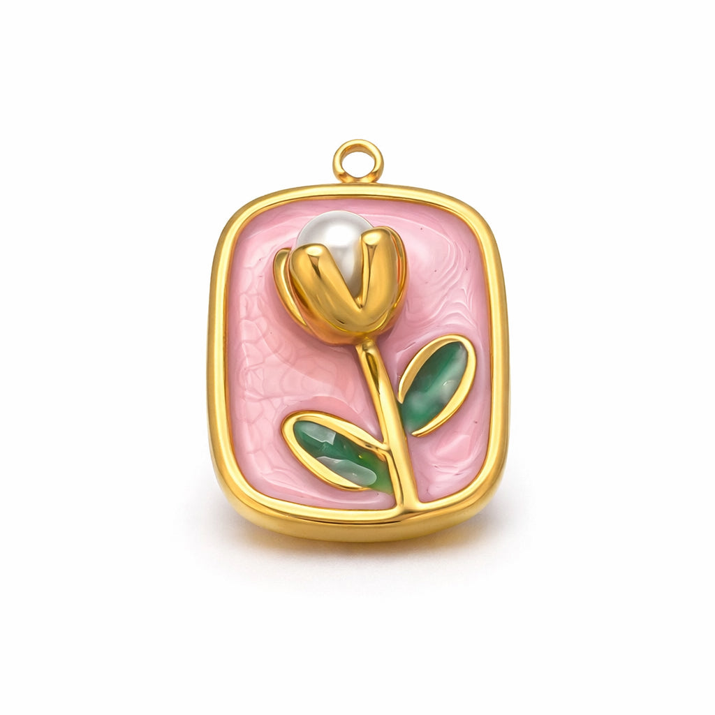 Pendentif Tulipe Émaillée 