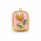 Pendentif Tulipe Émaillée 