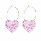 Boucles d’Oreilles Cœur Pailleté
