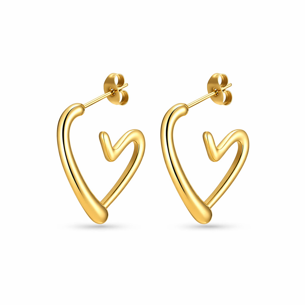 Boucles d’oreilles cœur minimaliste