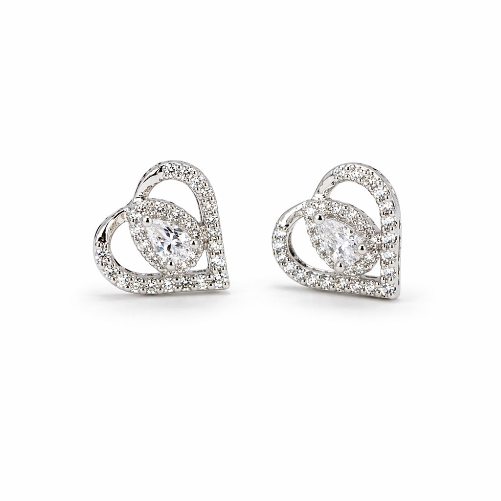 Boucles d’oreilles cœur cristal