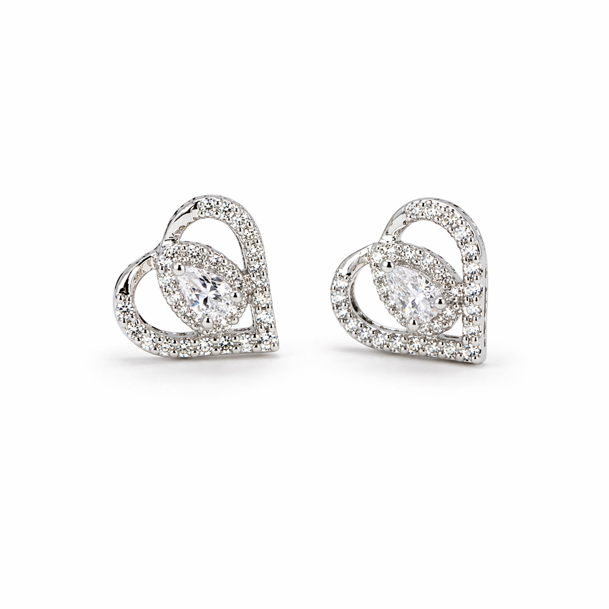Boucles d’oreilles cœur cristal