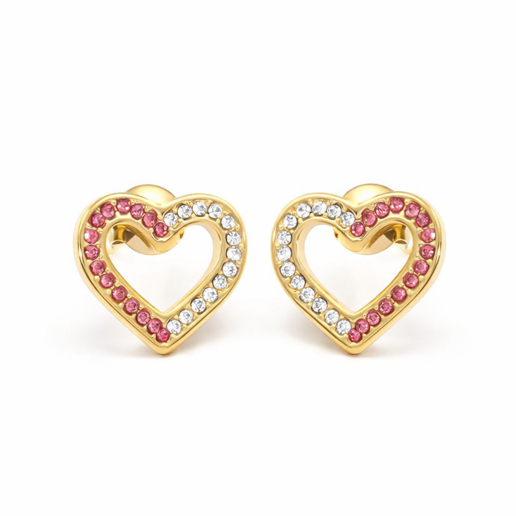 Boucles d’oreilles cœur multicolore