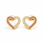 Boucles d’oreilles cœur multicolore