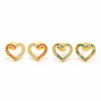 Boucles d’oreilles cœur multicolore