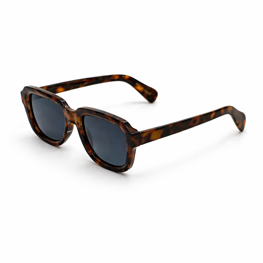Lunettes de Soleil Carrées Oversize Écaille Marron