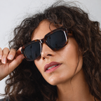 Lunettes de Soleil Carrées Oversize Écaille Marron