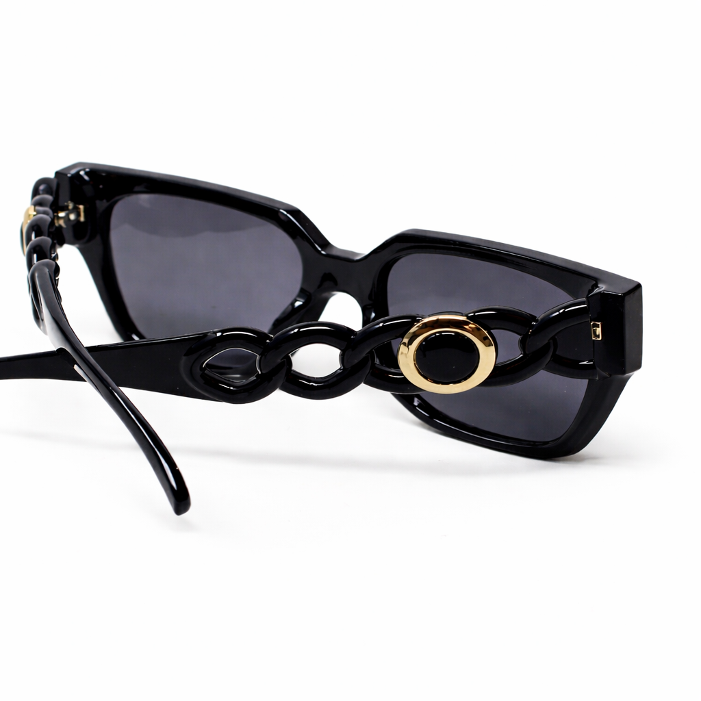 Lunettes de Soleil Géométriques Noires