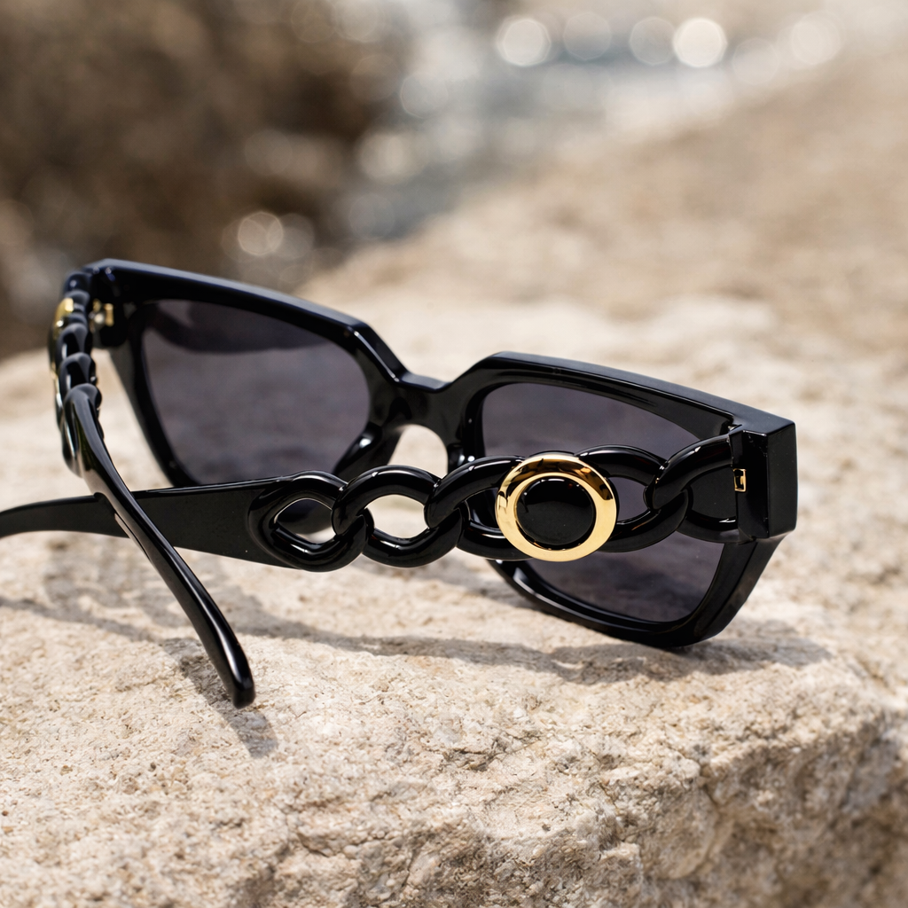 Lunettes de Soleil Géométriques Noires