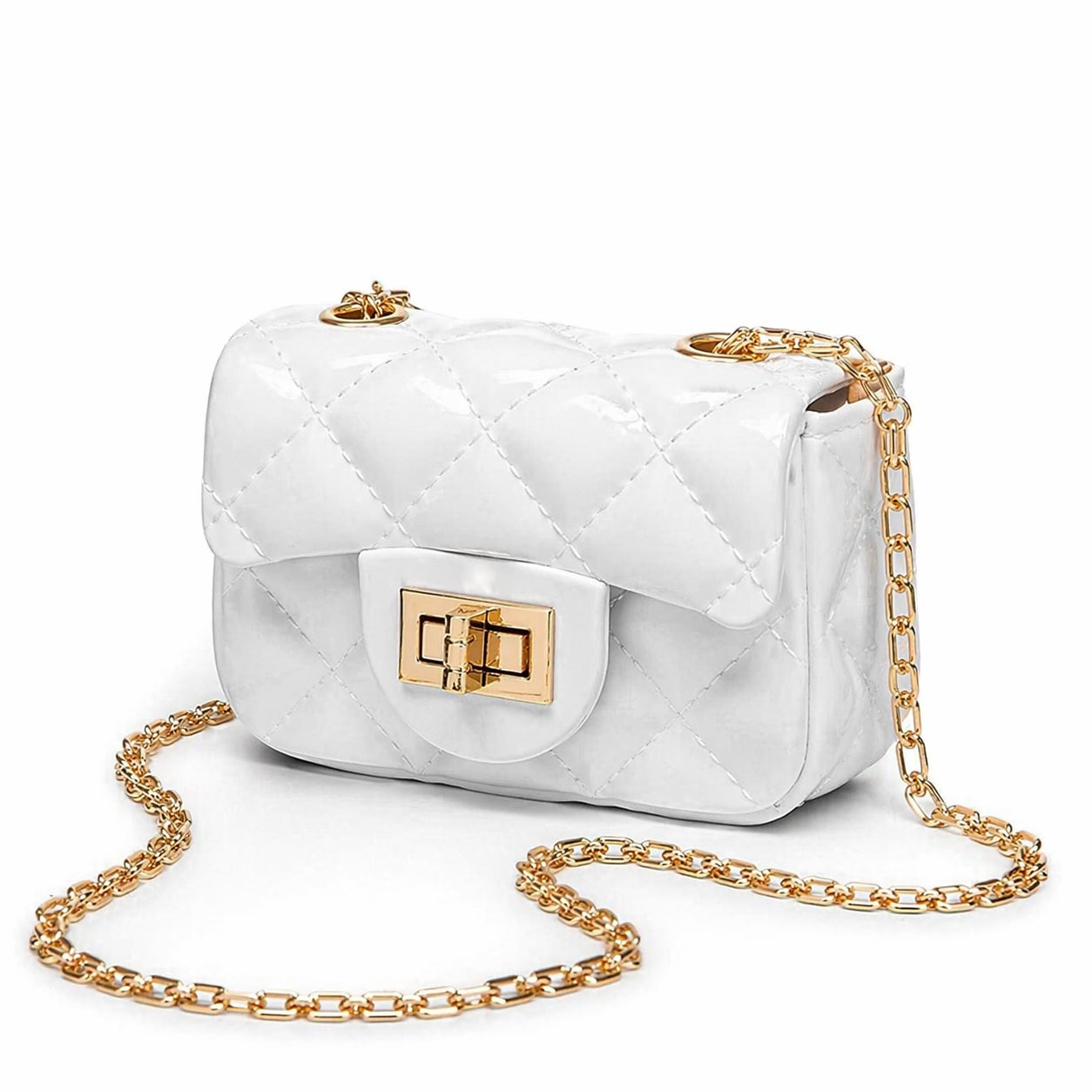 Sac Mini Brillant Matelassé Chaîne Dorée