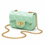 Sac Mini Brillant Matelassé Chaîne Dorée
