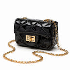 Sac Mini Brillant Matelassé Chaîne Dorée