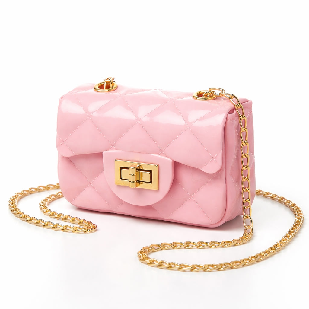 Sac Mini Brillant Matelassé Chaîne Dorée