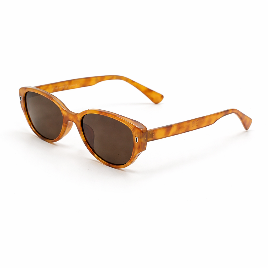 Lunettes de Soleil Ovales Écaille Jaune Clair