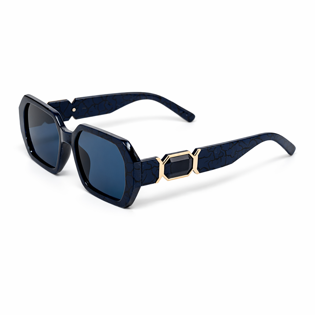 Lunettes de Soleil Noires Géométriques UV400