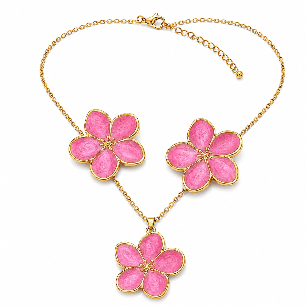 Parure Fleur Dorée rose