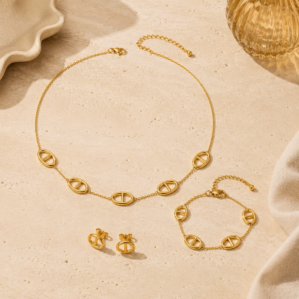 Parure Ovale Dorée