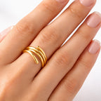 Bague femme dorée ajustable