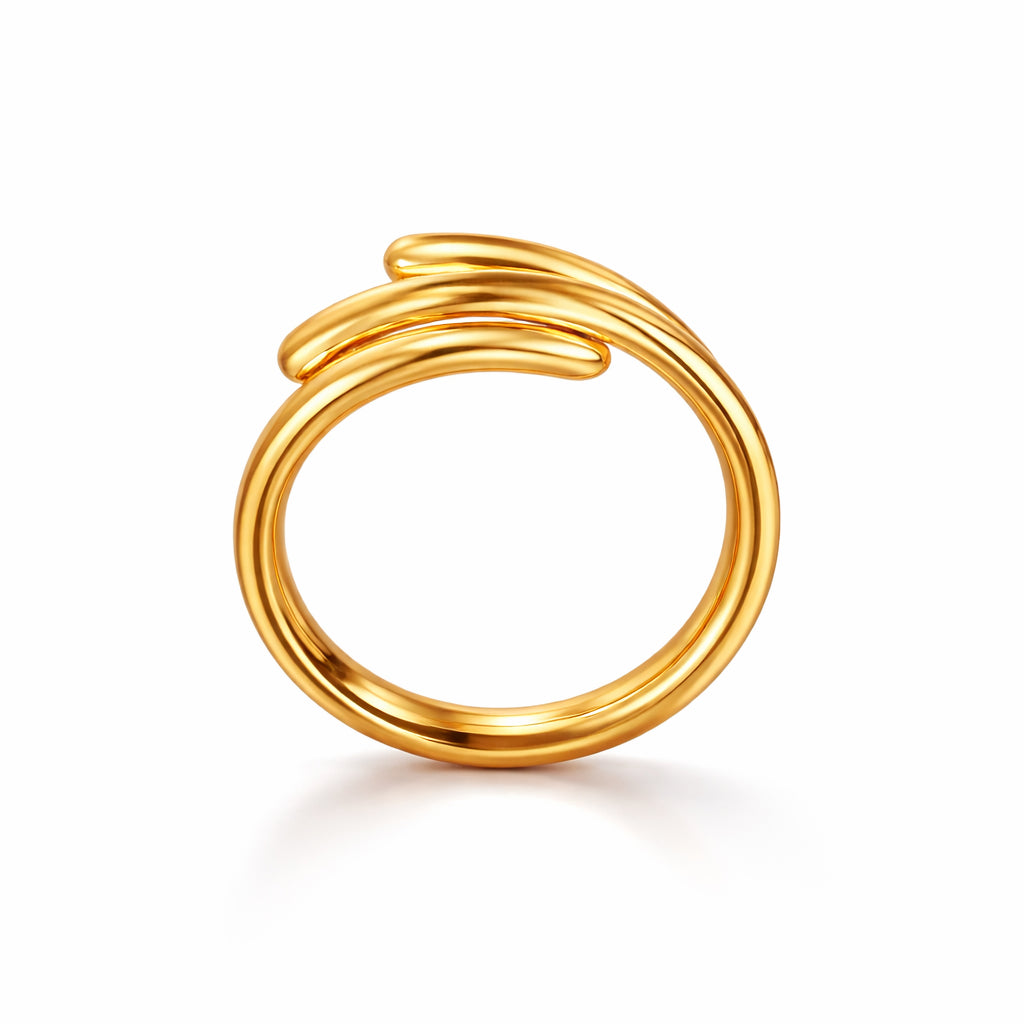 Bague femme dorée ajustable