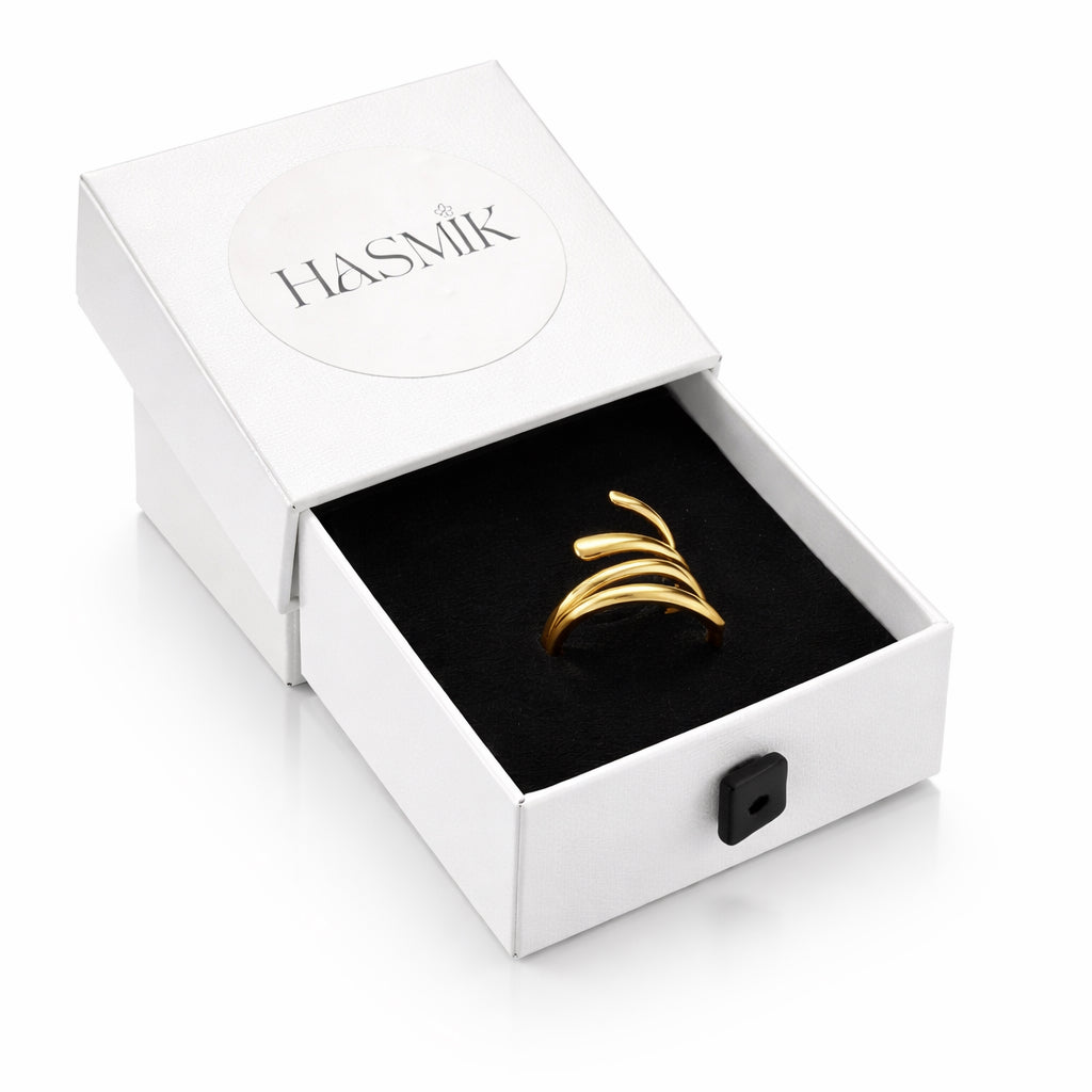Bague femme dorée ajustable