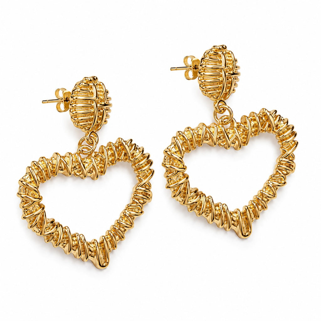 Boucles d’Oreilles Cœur Texturé