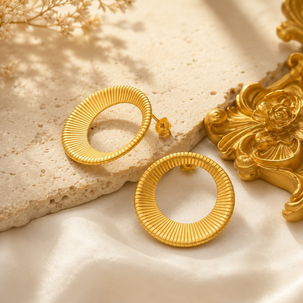 Boucles d’Oreilles Rondes Texturées