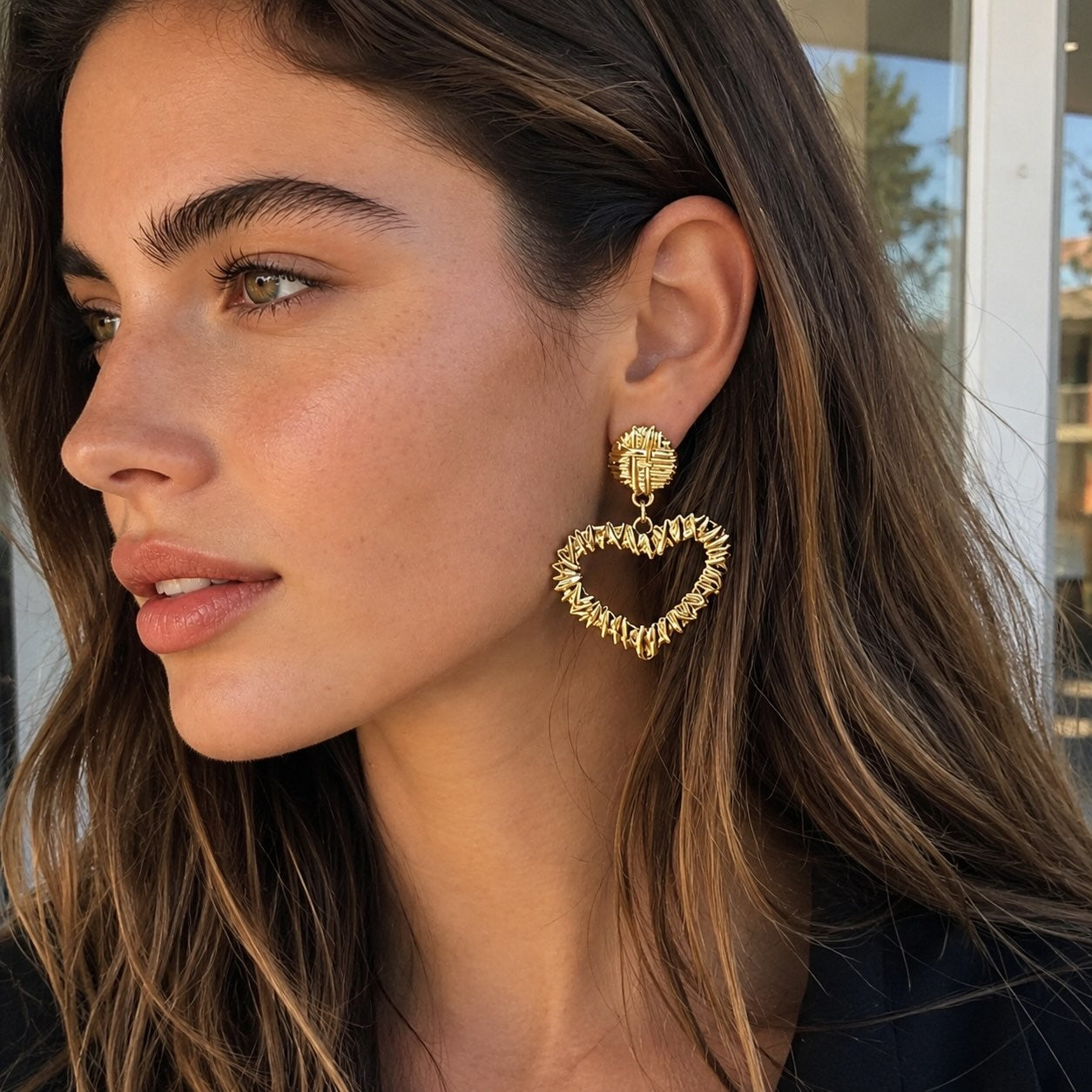 Boucles d’Oreilles Cœur Texturé