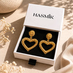 Boucles d’Oreilles Cœur Texturé