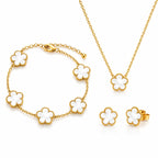 Parure Fleur Acier Inoxydable
