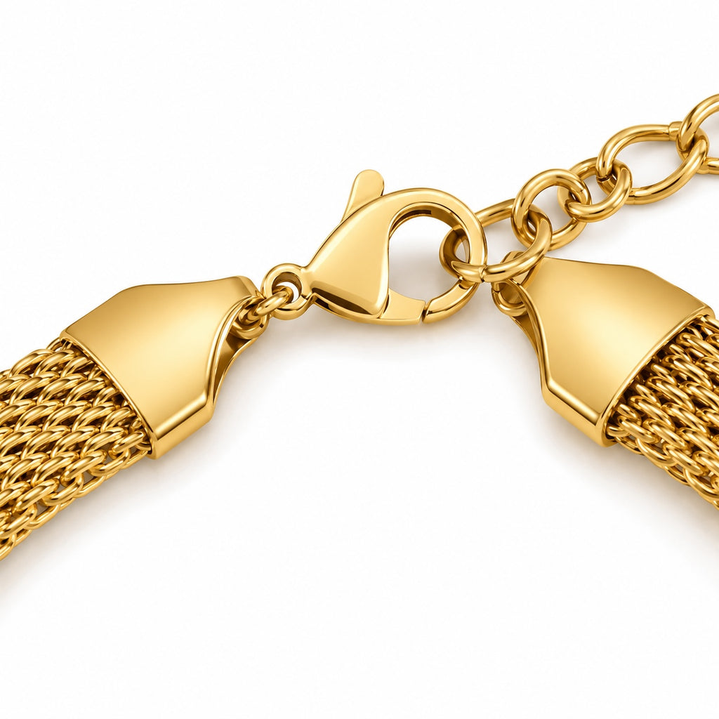 Bracelet Maille Plate Dorée