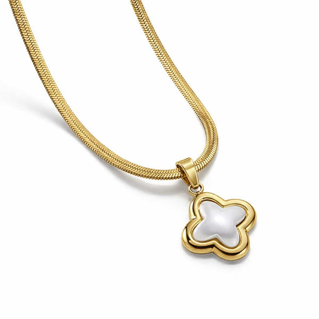 Collier Trèfle Nacre Doré