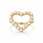 Bague Perles Dorées Ajustable