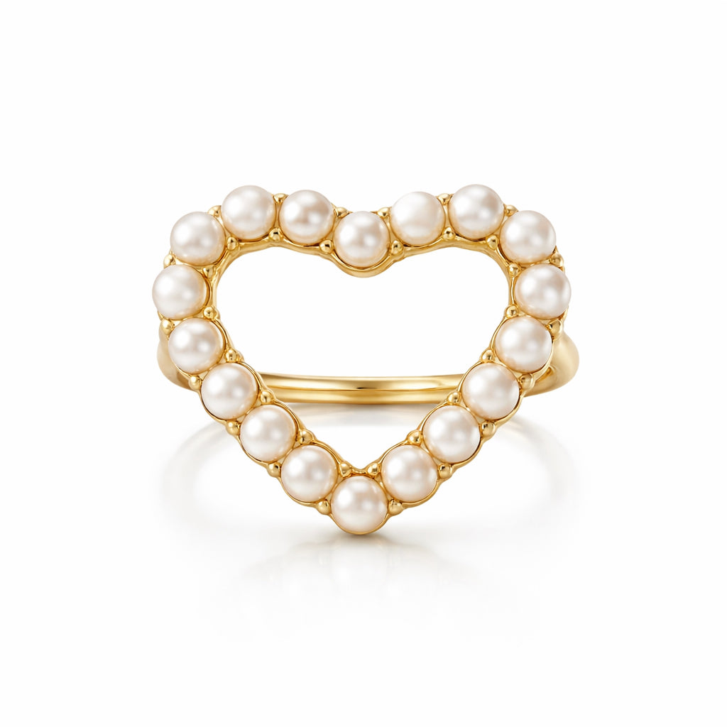 Bague Perles Dorées Ajustable