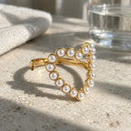 Bague Perles Dorées Ajustable