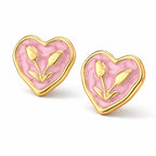 Boucles d’oreilles cœur tulipe multicolores