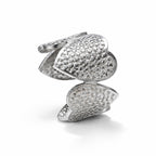 Bague coeurs texturés