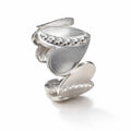 Bague coeur perlé lisse