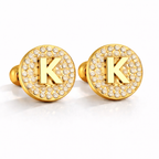 Boucles d’Oreilles Initiales Dorées Zircons