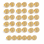 Boucles d’Oreilles Initiales Dorées Zircons